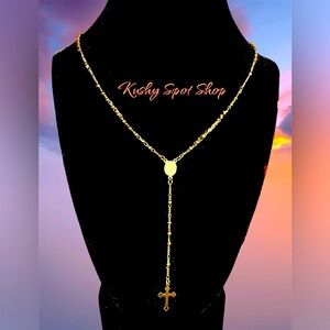 NWOT✨💛 🛐 ROSARY STYLE BRAZIL GOLD 📿🛐 ✨💛 Necklace 20” L ✨💛🛐